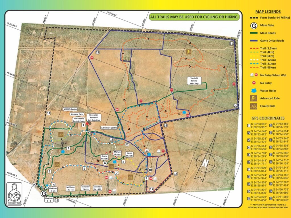 Sondela Nature Reserve trail and facility map